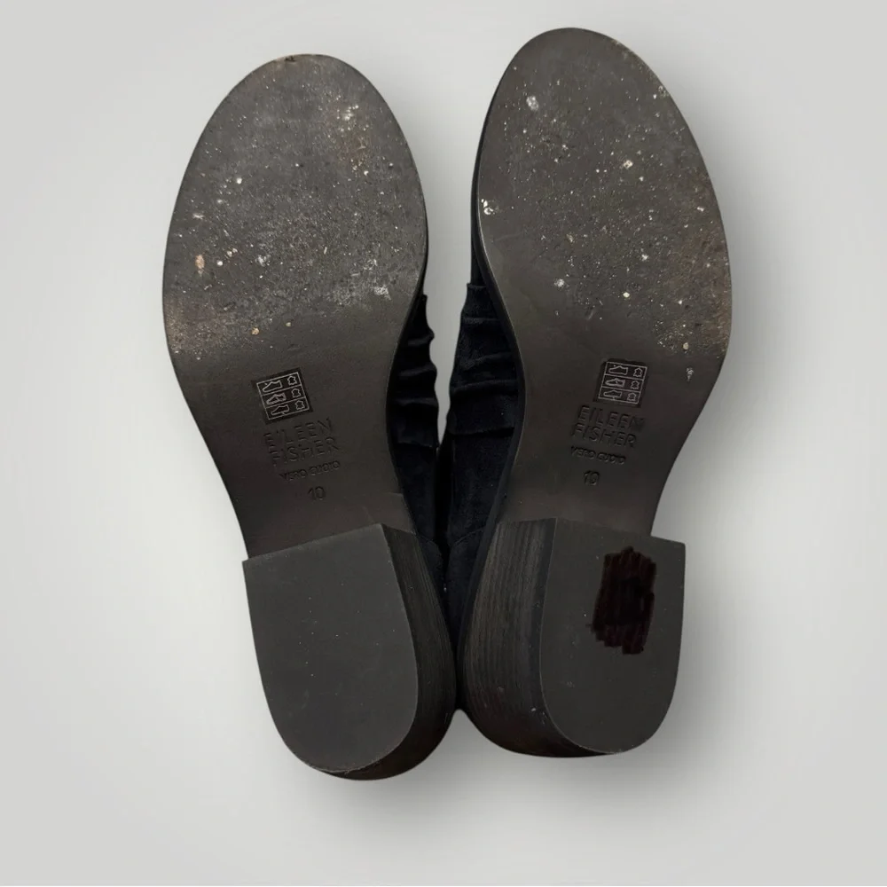 Eileen Fisher Irwin Suede Bootie Navy‎ Blue Sz 10
